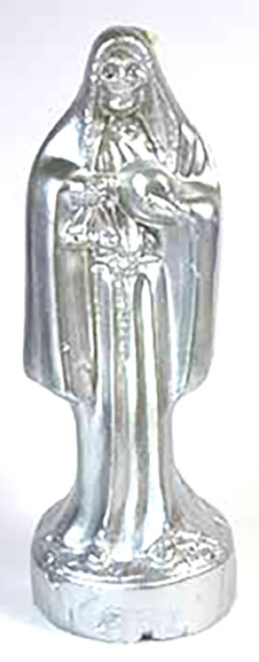 10" Silver Holy Death Candle