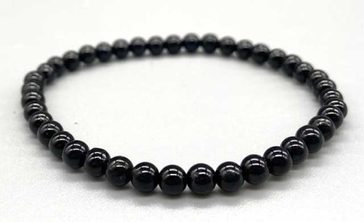 4Mm Black Tourmaline Stretch Bracelet