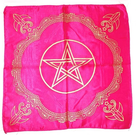 Pink Goddess Of Earth Pentagram Altar Cloth