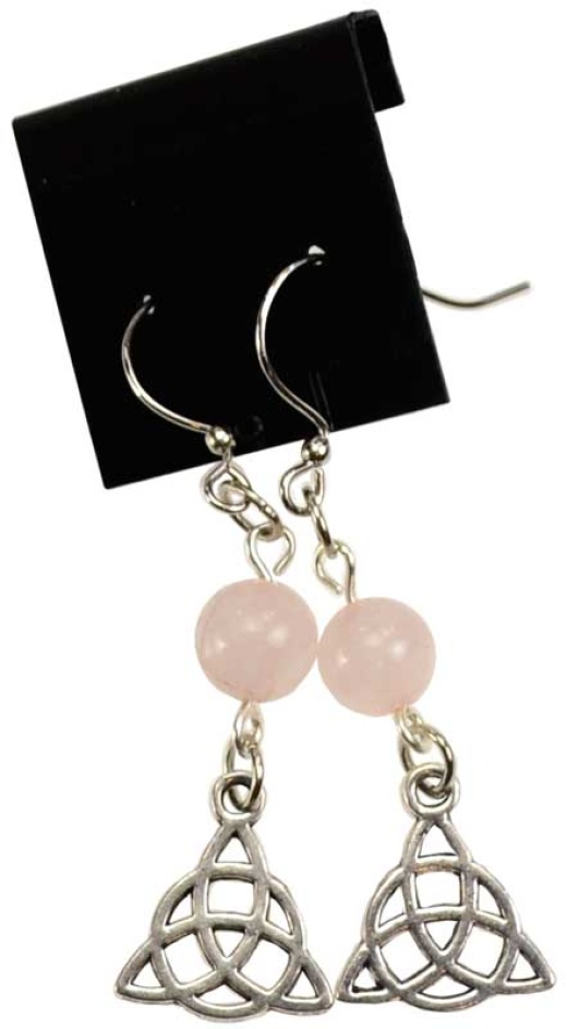 Rose Quartz Triquetra Earrings - Focus Your Energy, Elevate Your Meditation