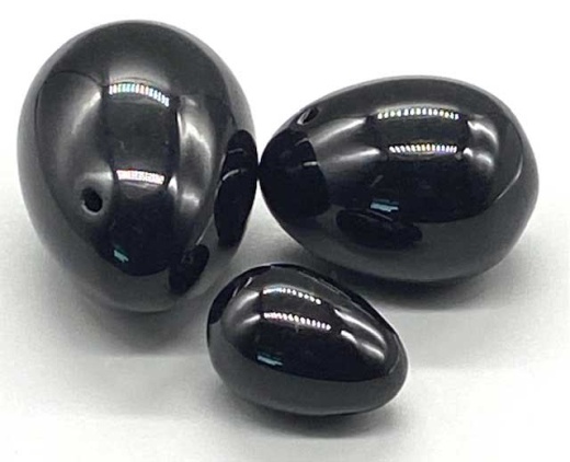 Black Obsidian Yoni Eggs - Set of 3 for Goddess Spirit and Healing Energy