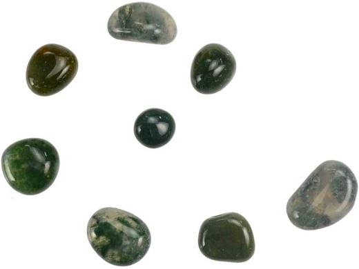 1 Lb Moss Agate Tumbled Stones - Natural Healing Properties from India