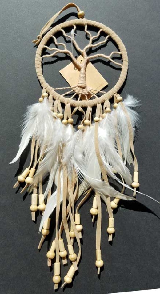 4 1/2" Tree Of Life Tan Dream Catcher