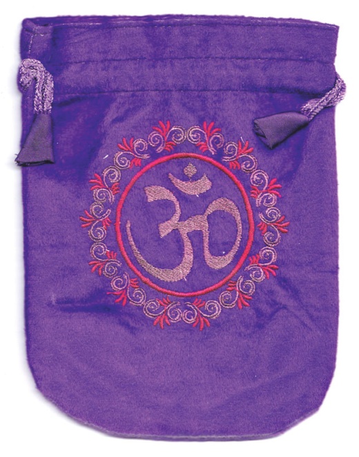 6"X 8" Om Purple Velveteen Bag