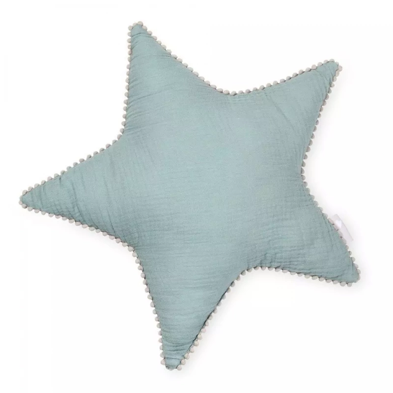 Green Star Tetra Cotton Decorative Pillow