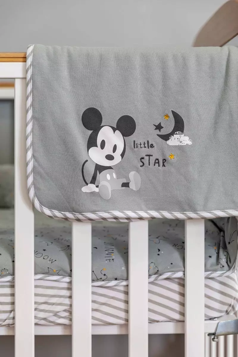Mickey Mouse Crib Bedding Starry Night Cotton 3 Piece Set