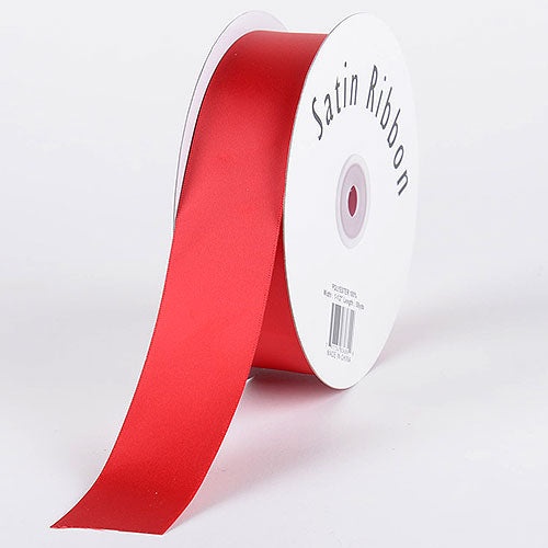 Red - Satin Ribbon Single Face - ( 1/8 Inch | 100 Yards )