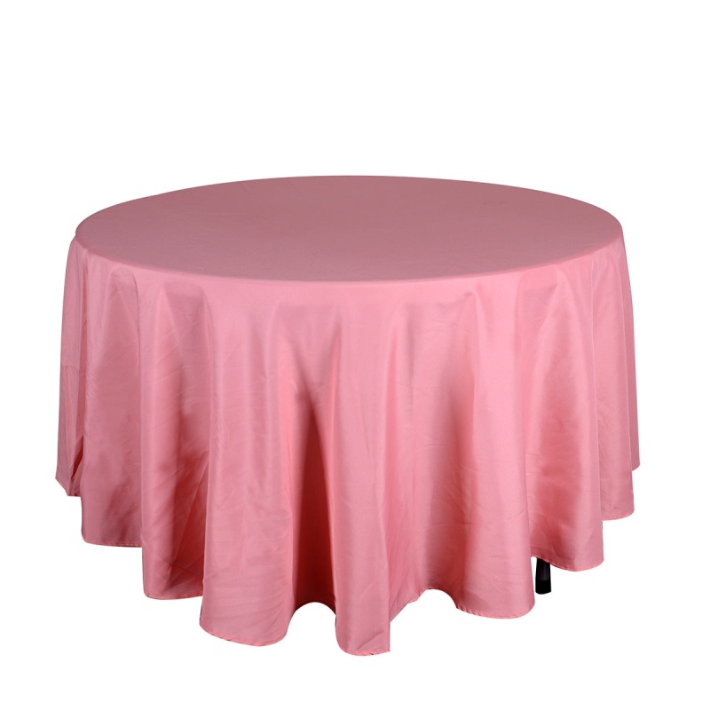 Coral - 132 Inch Round Polyester Tablecloths - ( 132 Inch | Round )