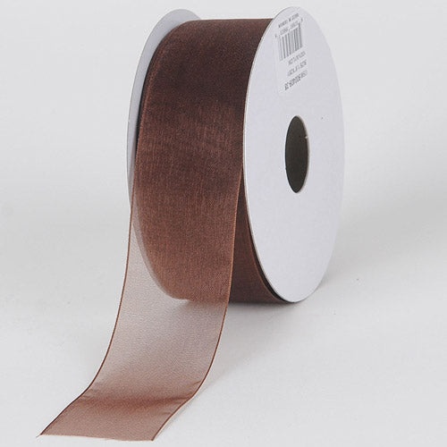 Chocolate - Sheer Organza Ribbon - ( 1-1/2 Inch | 25 Yards )
