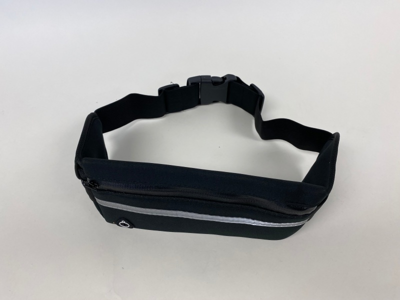 Black Waist Belt With Pouch Bag