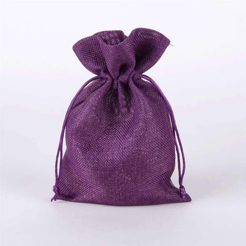 Purple - Faux Burlap Bags ( 6X9 Inch - 6 Bags)