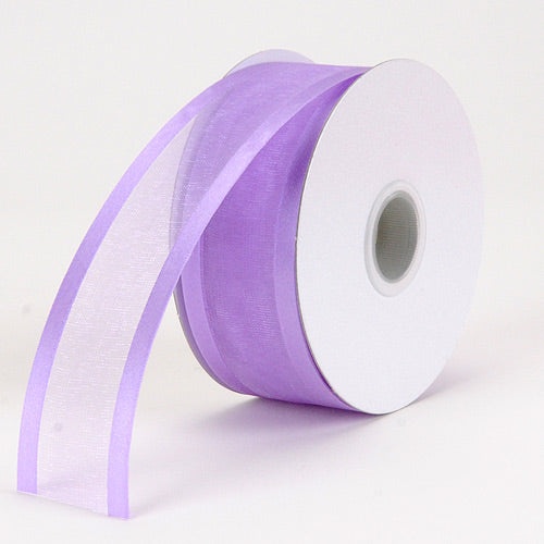 Orchid - Organza Ribbon Two Striped Satin Edge - ( 5/8 Inch | 25 Yards )