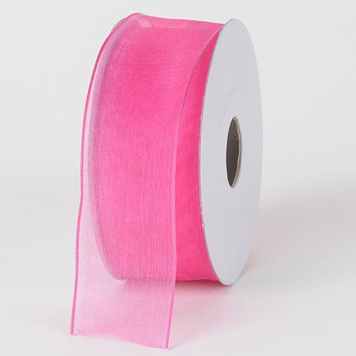 Burgundy - Organza Ribbon Thin Wire Edge 25 Yards - ( 1 - 1/2 inch | 25 Yards )