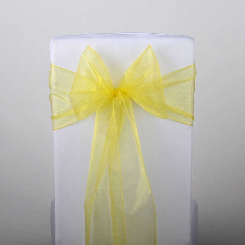 Daffodil - Organza Chair Sash - ( Pack Of 10 Piece - 8 Inches X 108 Inches )