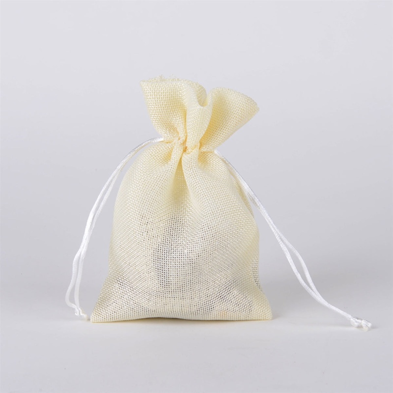 Ivory - Faux Burlap Bags - ( 5X7 Inch - 6 Bags )