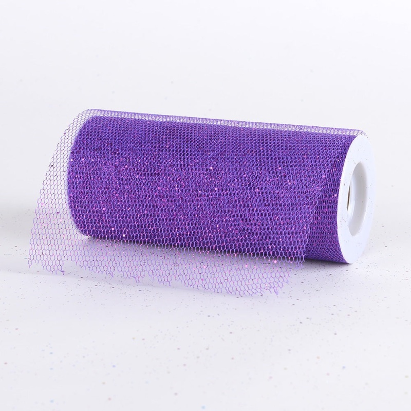 Purple - Premium Glitter Net - ( W: 6 Inch | L: 10 Yards )