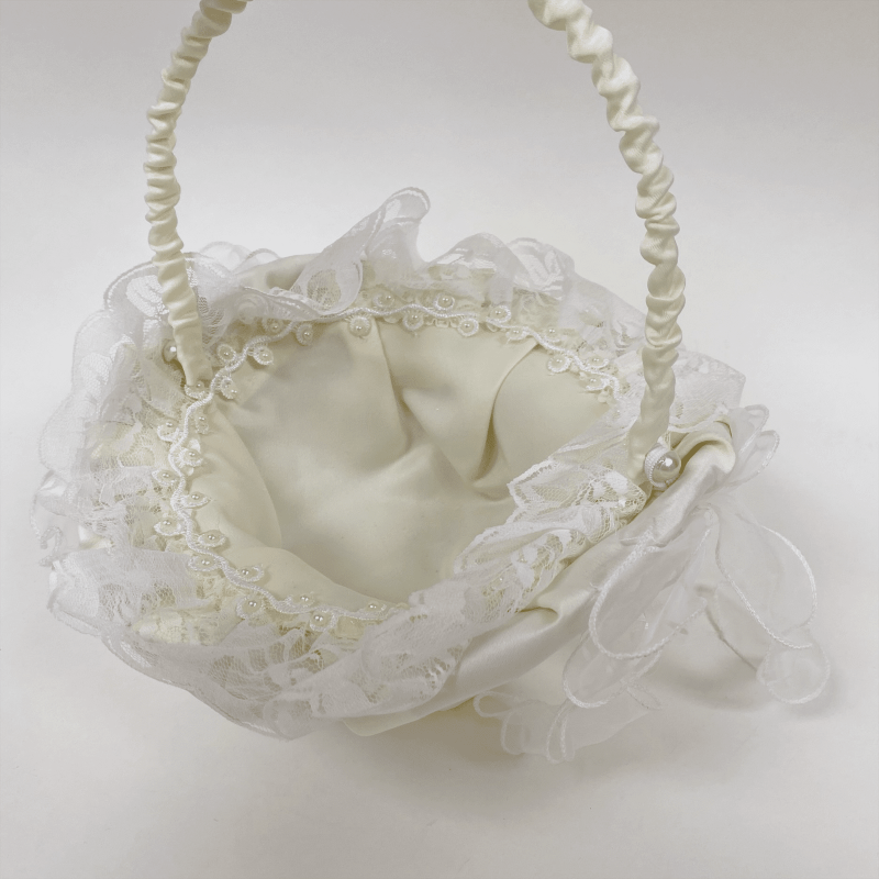 Flower Girl Baskets Ivory ( 10 Inch X 8 Inch )