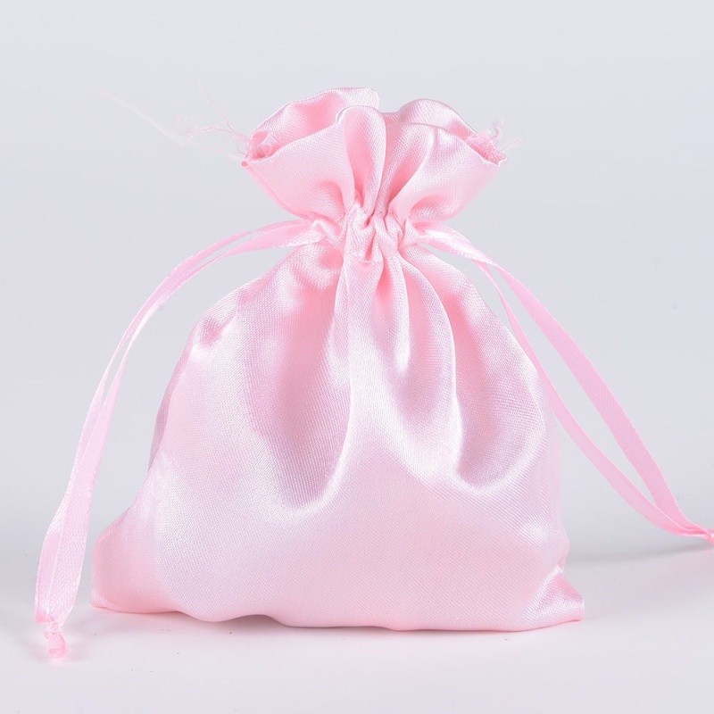 Pink - Satin Bags - ( 3X4 Inch - 10 Bags )
