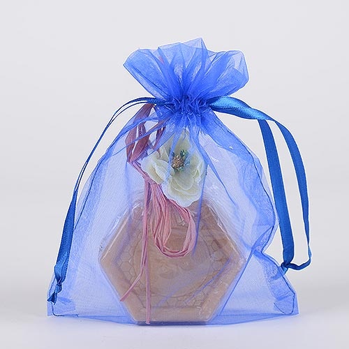 Royal Blue - Organza Bags - ( 6 X 9 Inch - 10 Bags )