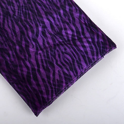 Purple - Organza Fabric Animal Printed - ( W: 58 Inch | L: 10 Yards )