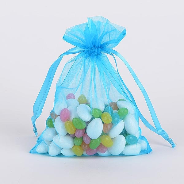Turquoise - Organza Bags - ( 22X25.5 Inch - 10 Bags )