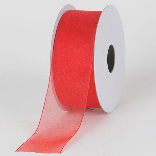 Red - Sheer Organza Ribbon - ( 2-1/2 Inch | 25 Yards )