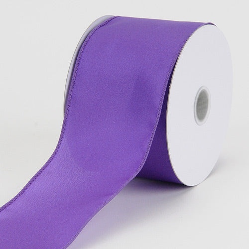 2 - 1/2 X 10 Yards Purple Wired Budget Satin Ribbon