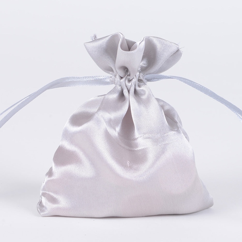 Silver - Satin Bags - ( 3X4 Inch - 10 Bags )