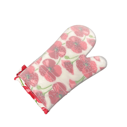 Red Flower Silicone Gloves High Teperature Oven Mitts BBC-7265782202415-41623521558575