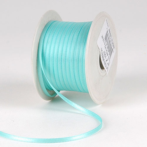 Aqua Blue - Satin Ribbon Single Face - ( 1/16 Inch | 300 Yards )