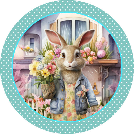 Easter Metal Sign: Bunny Rabbit - Made in USA by Bbcrafts