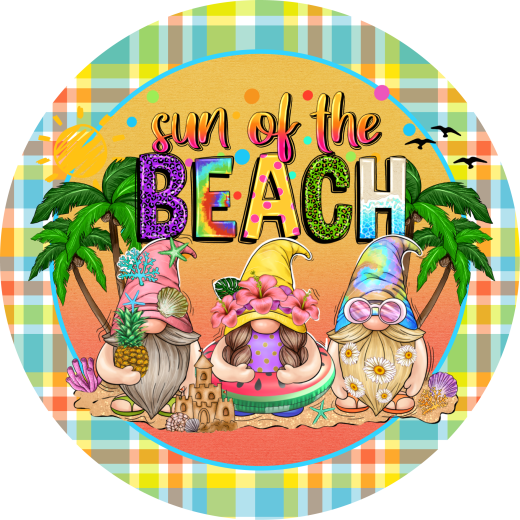 Gnome Summer Metal Sign - Bbcrafts