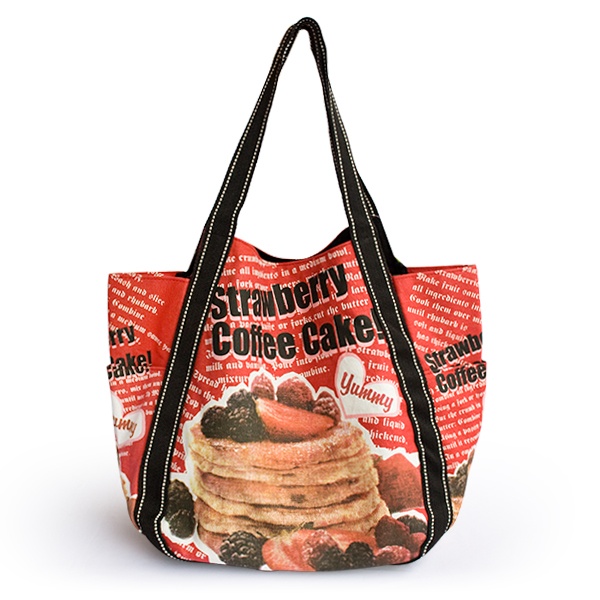 100% Cotton Eco Canvas Shoulder Tote Bag / Shopper Bag - Coffee Cake