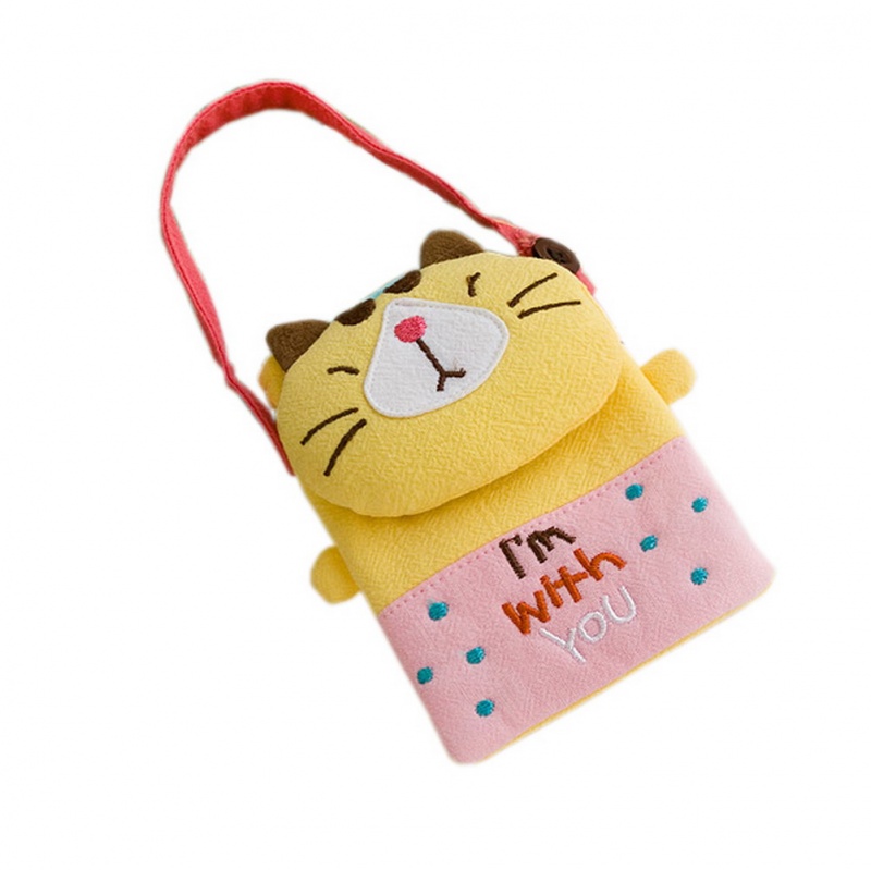Embroidered Applique Mini Swingpack Bag Purse / Wallet Bag - Pretty Cat