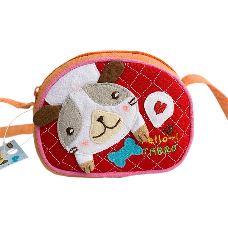 Embroidered Applique Swingpack Bag Purse / Wallet Bag - Puppy & Bone