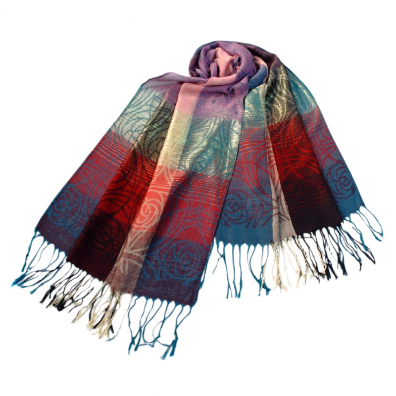 Moon & Stars & Roses Elegant Fashion Smooth Touch Tassel Ends Pashmina/Shawl/Scarf
