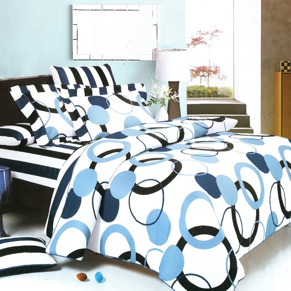 Luxury 3Pc Mini Comforter Set Combo 300Gsm - Artistic Blue