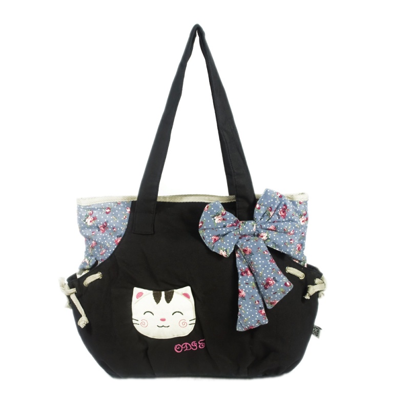 100% Cotton Canvas Shoulder Bag / Swingpack - Sweet Cat