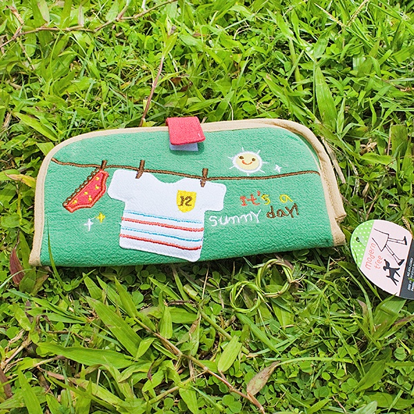 Embroidered Applique Fabric Art Wallet Purse / Card Holder - Sunny Day