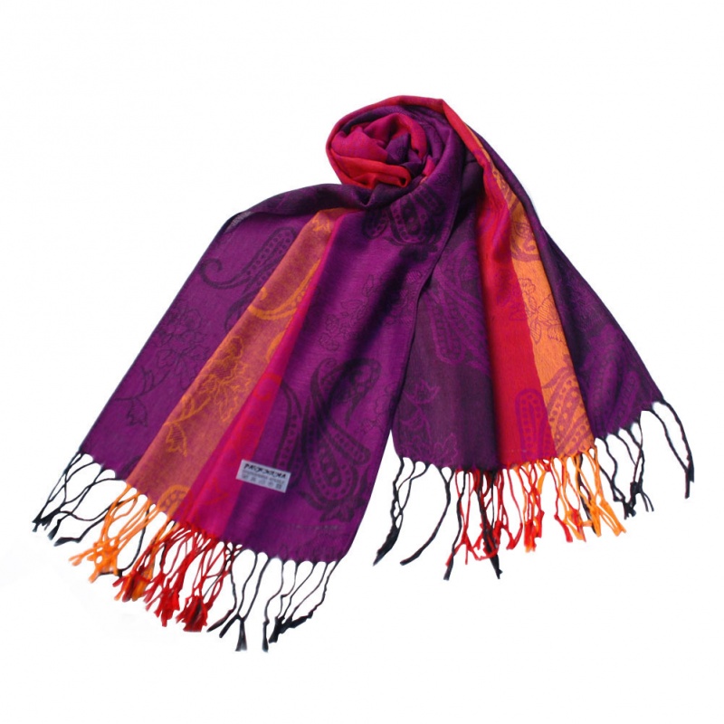 Multi-Colors Rose & Paisley National Style Exquisite Soft Tassel Ends Pashmina/Shawl/Scarf