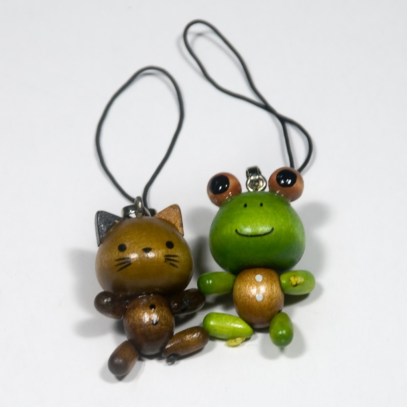 - Cell Phone Charm Strap / Camera Charm Strap - Smile Frog & Cat