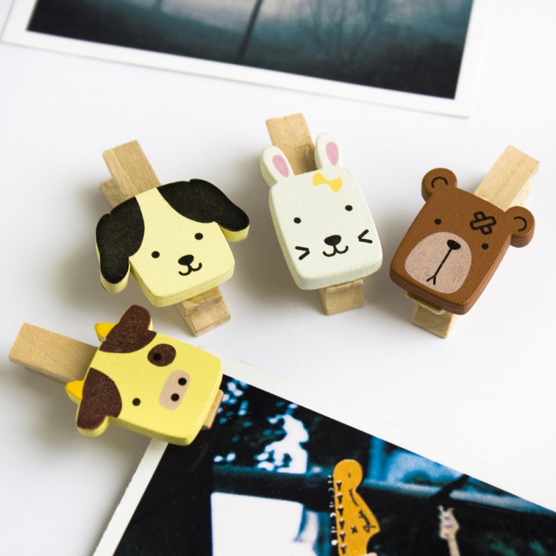 - Wooden Clips / Wooden Clamps - Cute Animals-1