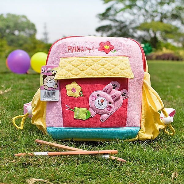 Embroidered Applique Kids School Backpack - Happy Rabbit