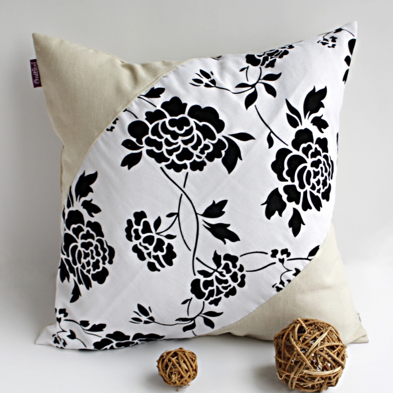 Linen Stylish Patch Work Pillow Cushion Floor Cushion - Floral World
