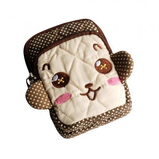 Embroidered Applique Fabric Art Wallet Purse - Active Monkey