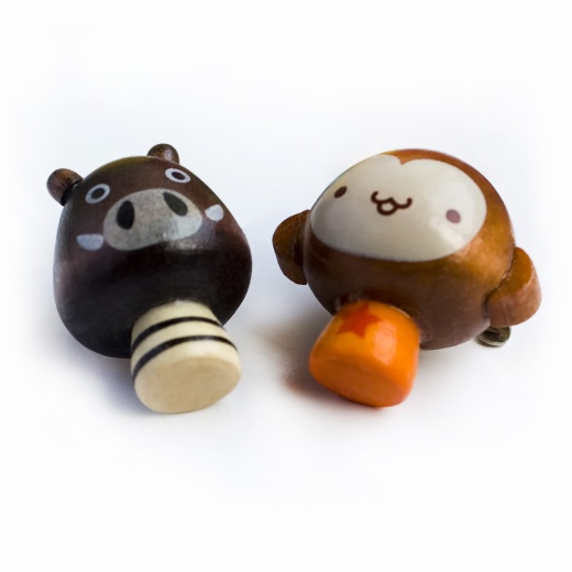 Sweet Monkey & Pig Brooch Pin