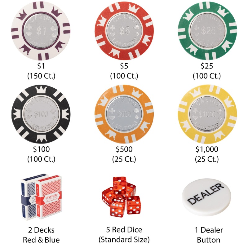 500 Ct Aluminum Pre-Packaged - Coin Inlay 15 Gram Chips