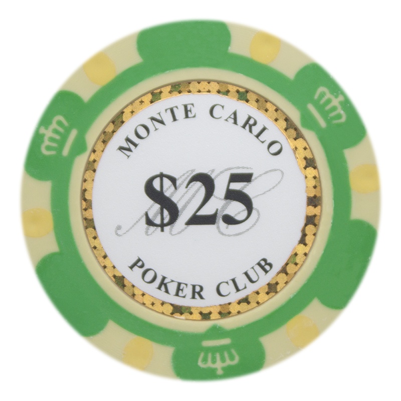 $25 Monte Carlo 14 Gram Poker Chips (25 Pack)