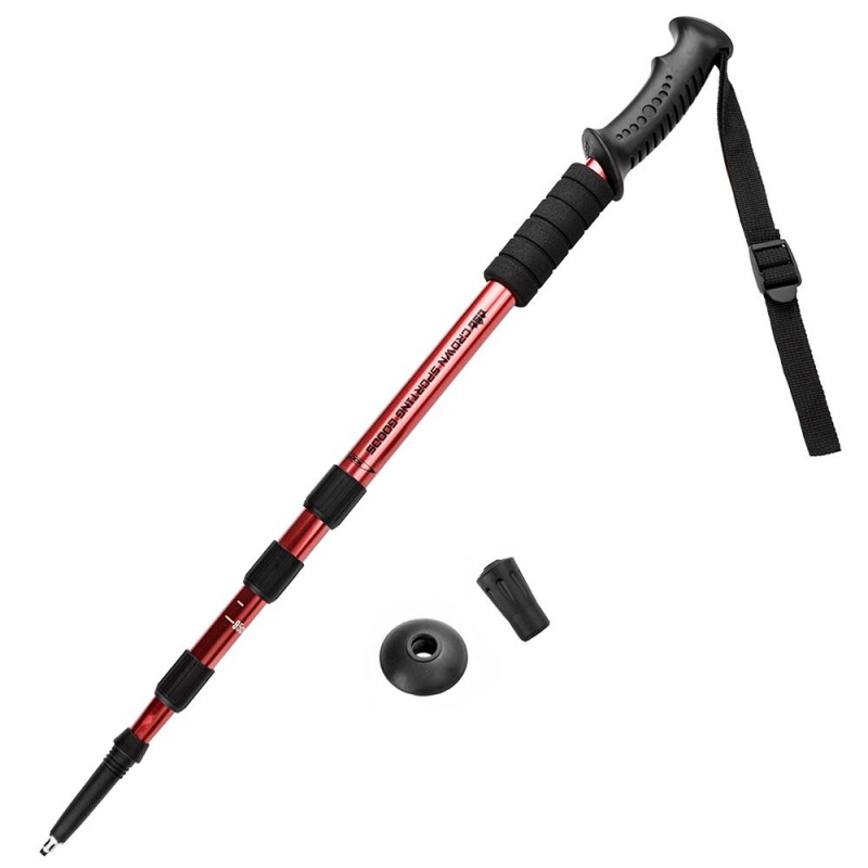 53" Red Shock-Resistant Adjustable Trekking Pole