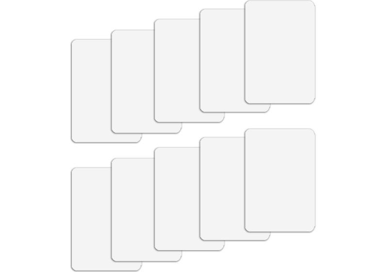 Set Of 10 White Plastic Bridge Size Cut Cards